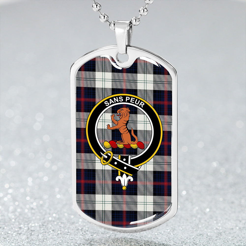 Sutherland Dress #2 Modern Clan Badge Classic Tartan Dog Tag Necklace