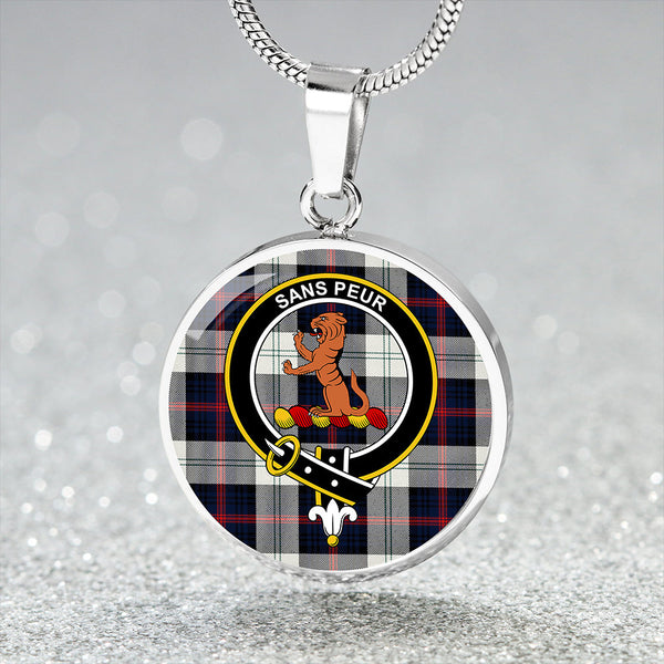 Sutherland Dress #2 Modern Clan Badge Tartan Classic Circle Necklace