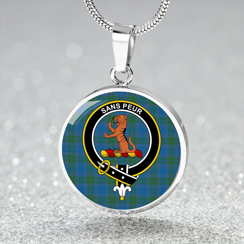 Sutherland Hunting Ancient Clan Badge Tartan Classic Circle Necklace