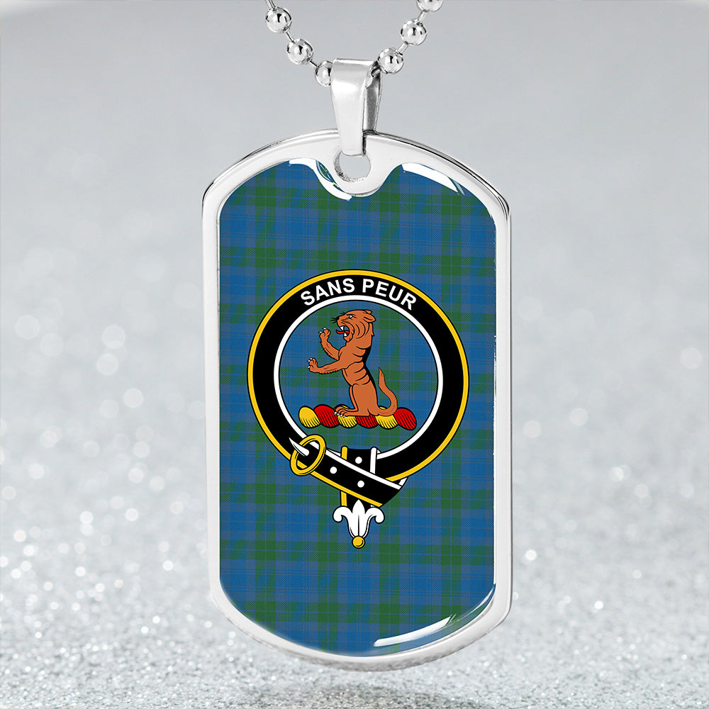 Sutherland Hunting Ancient Clan Badge Classic Tartan Dog Tag Necklace