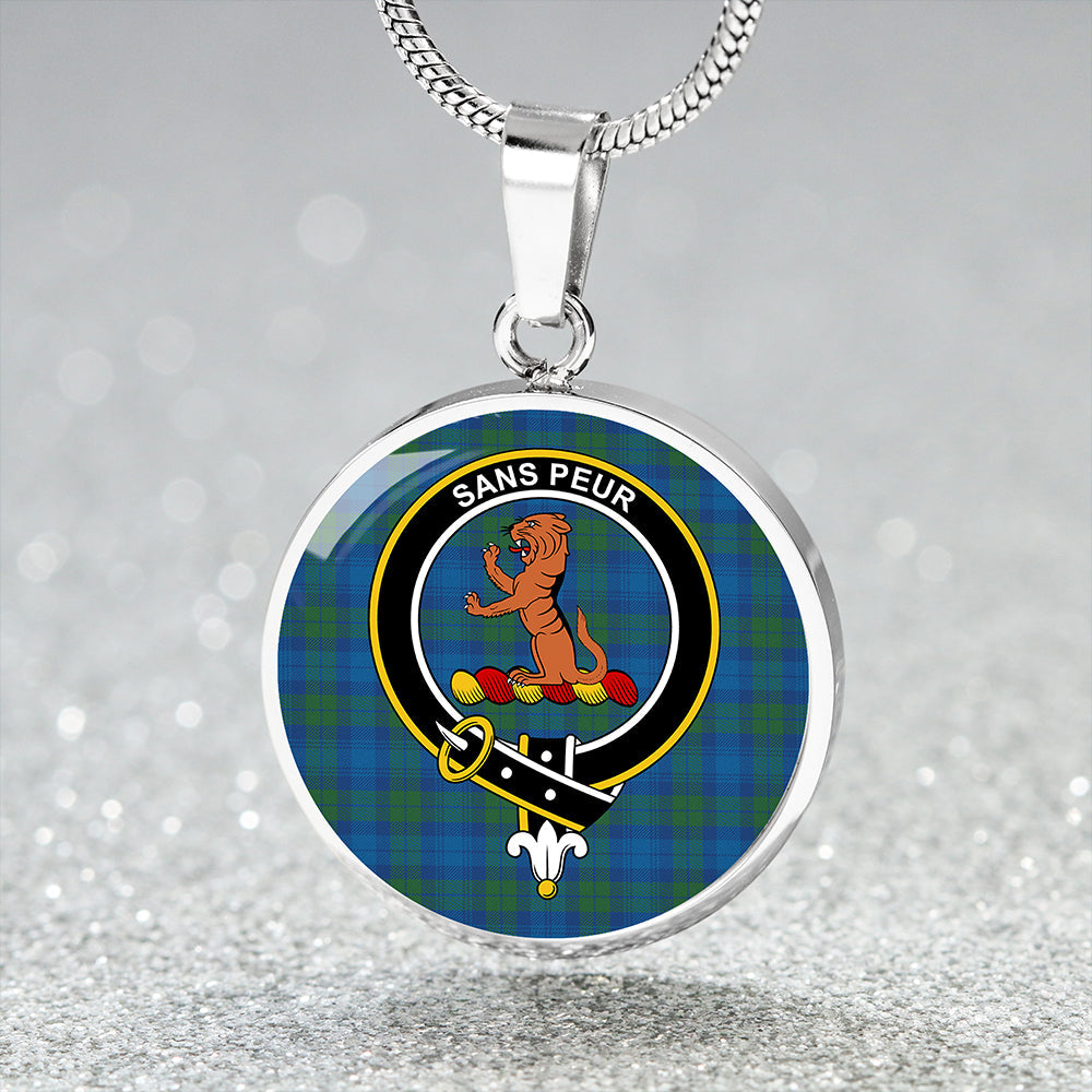 Sutherland Hunting Modern Clan Badge Tartan Classic Circle Necklace