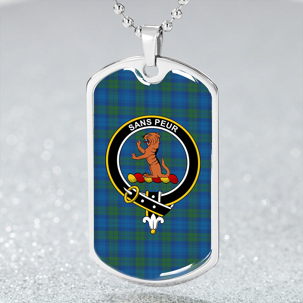 Sutherland Hunting Modern Clan Badge Classic Tartan Dog Tag Necklace