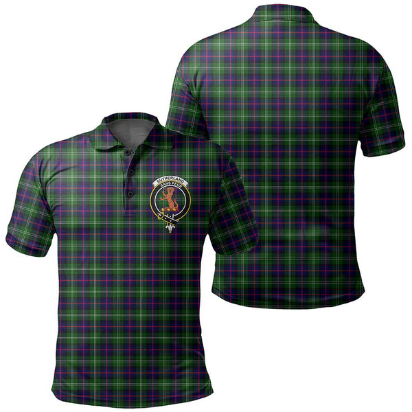 Sutherland Modern Tartan Classic Crest Polo Shirt