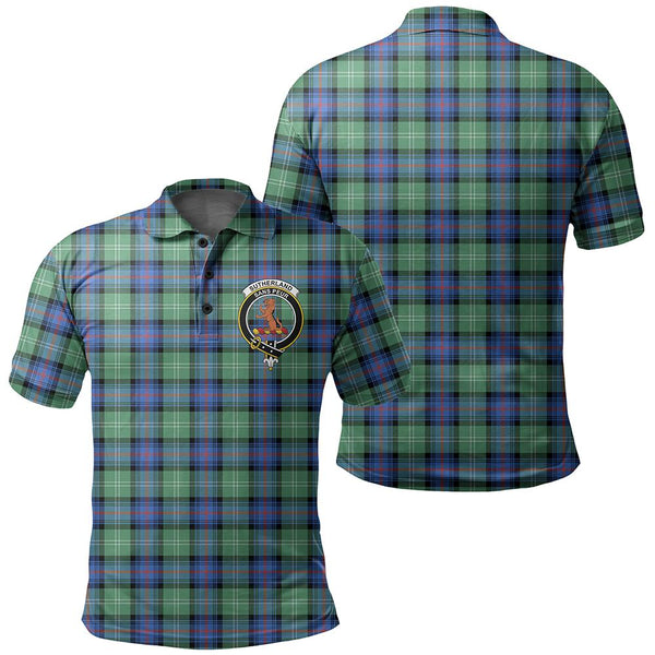 Sutherland Old Ancient Tartan Classic Crest Polo Shirt