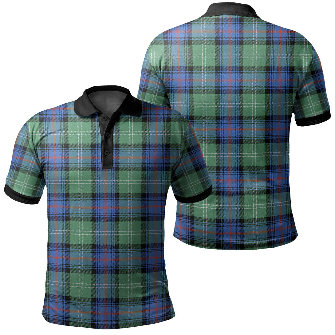 Sutherland Old Ancient Tartan Classic Polo Shirt Black Neck 2 Style