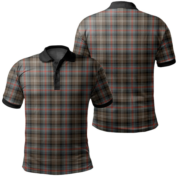 Sutherland Weathered Tartan Classic Polo Shirt Black Neck 2 Style