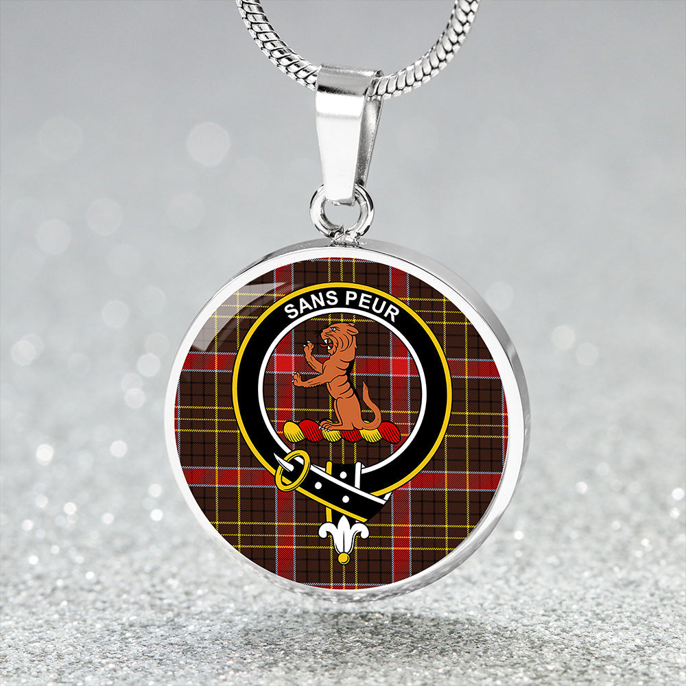 Sutherland of Duffus Modern Clan Badge Tartan Classic Circle Necklace