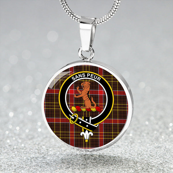 Sutherland of Duffus Modern Clan Badge Tartan Classic Circle Necklace