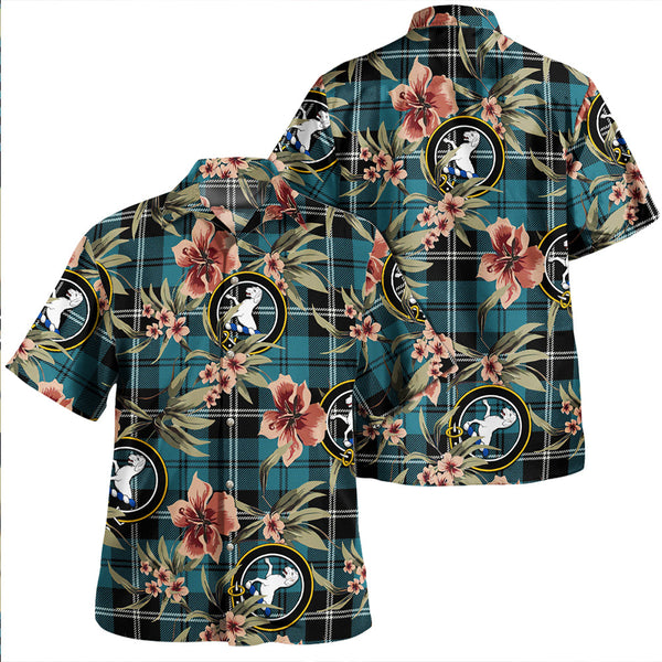 Swan Ancient Clan Badge Tartan Aloha Hawaiian Shirt Tropical Old Style