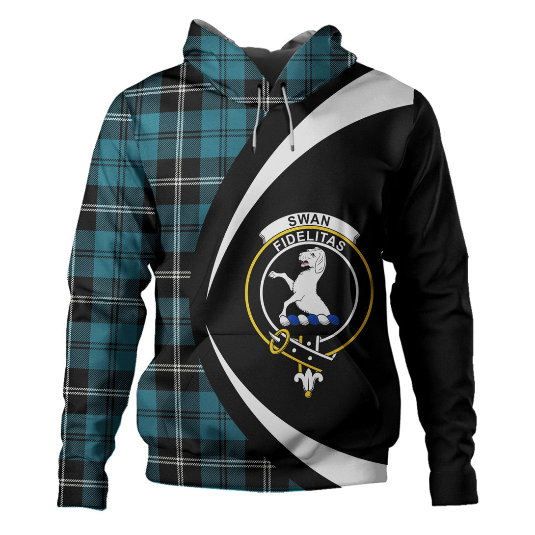 Swan Ancient Clan Badge Tartan Hoodie Circle Style