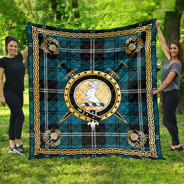 Swan Ancient Clan Badge Tartan Premium Quilt Celtic Shield