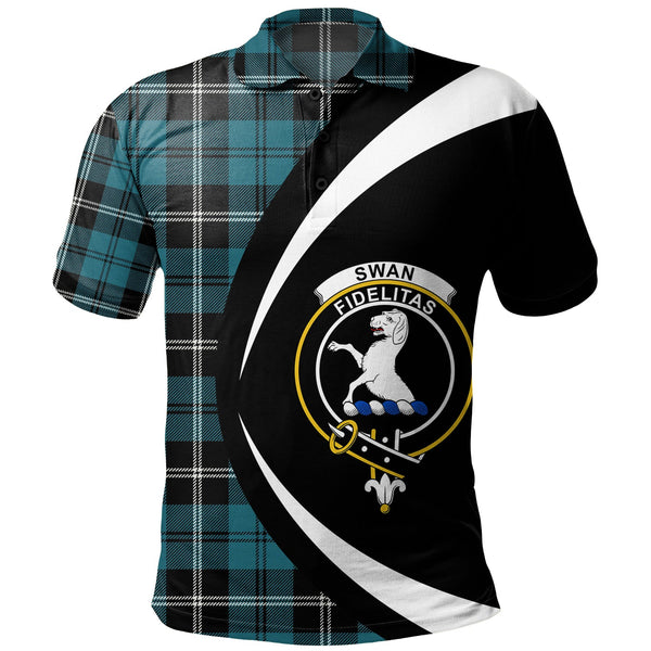 Swan Ancient Clan Badge Tartan Polo Shirt Circle Style Personalized