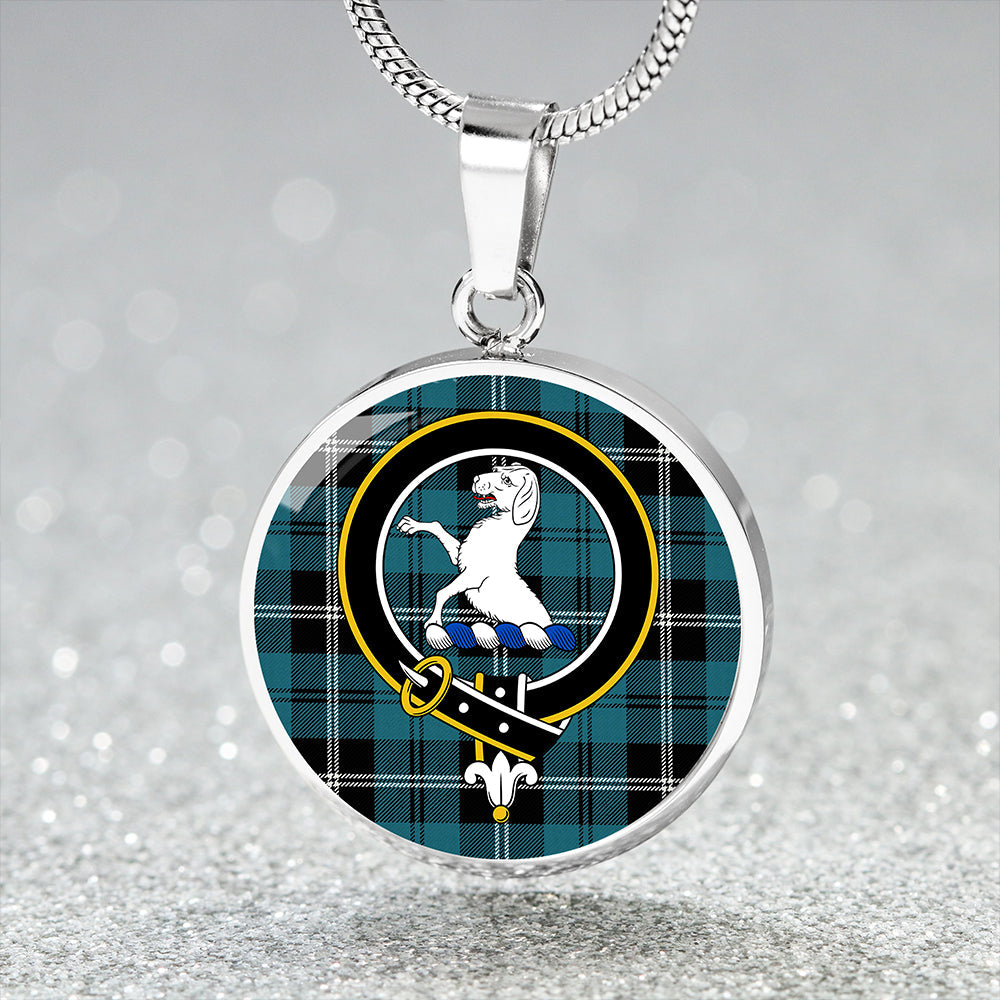 Swan Ancient Clan Badge Tartan Classic Circle Necklace