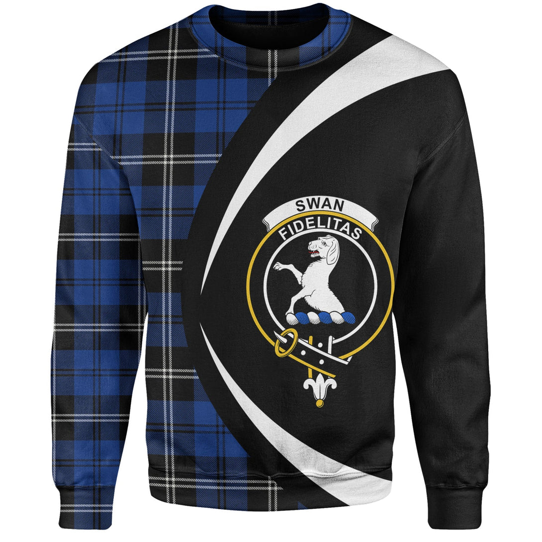 Swan Modern Clan Badge Tartan Sweatshirt Circle Style Personalized