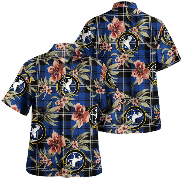 Swan Modern Clan Badge Tartan Aloha Hawaiian Shirt Tropical Old Style