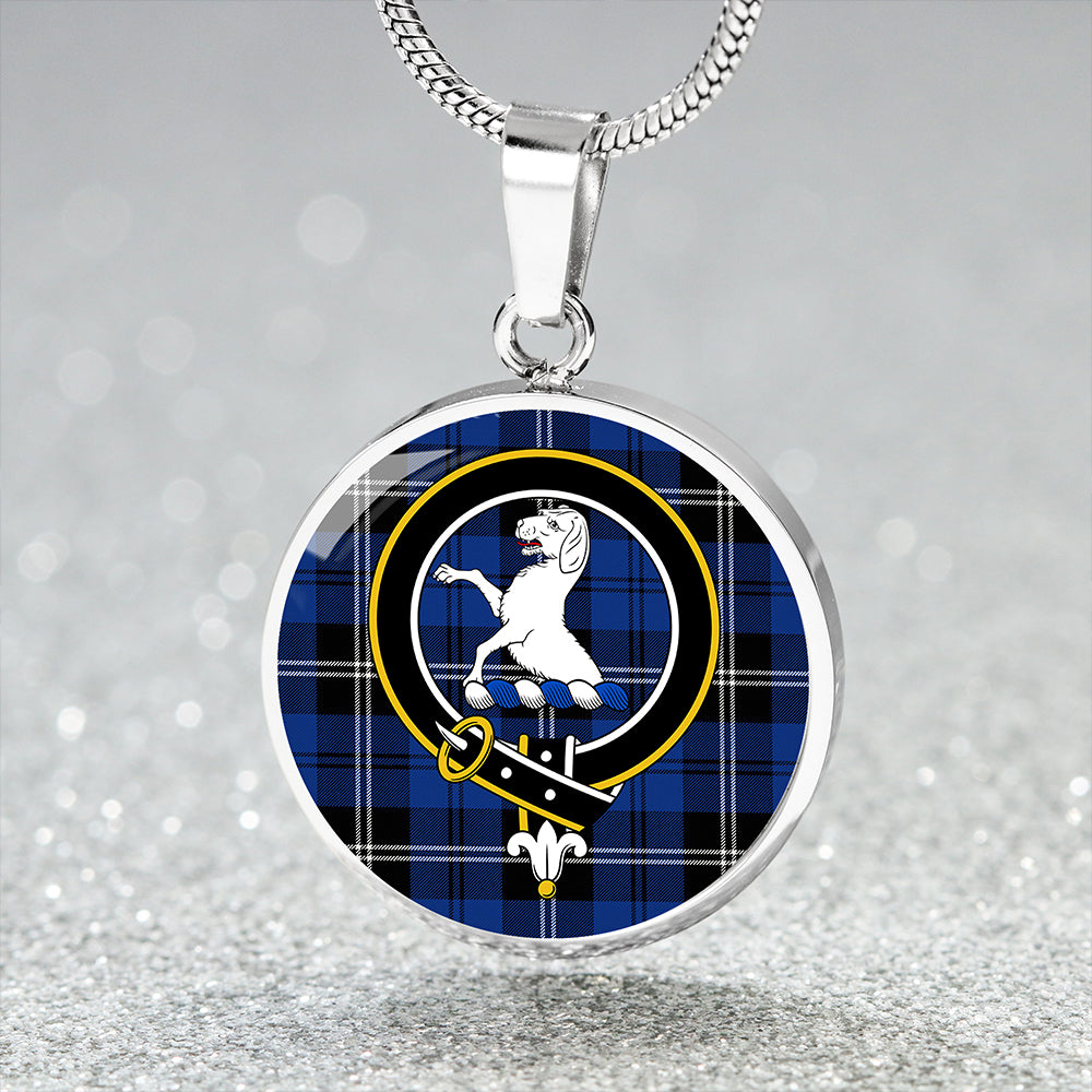 Swan Modern Clan Badge Tartan Classic Circle Necklace