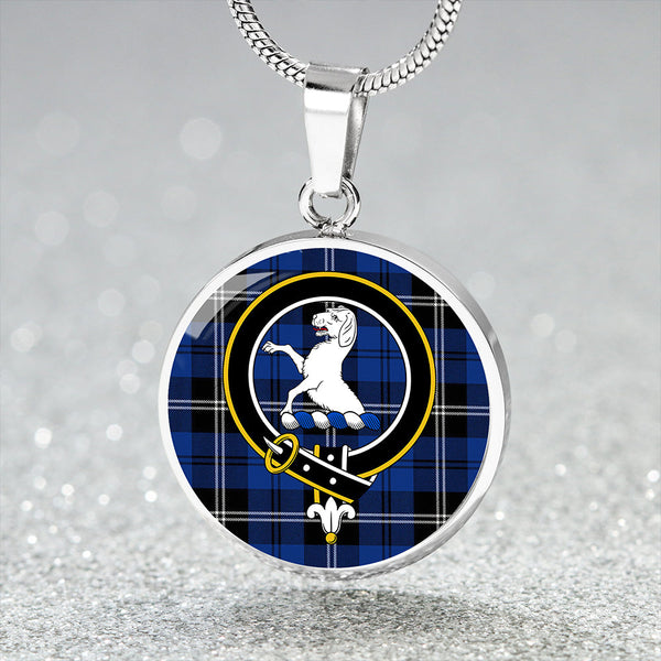 Swan Modern Clan Badge Tartan Classic Circle Necklace