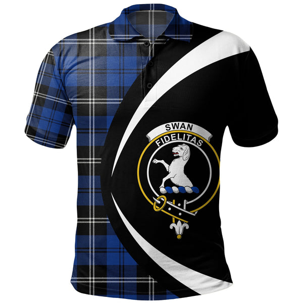 Swan Modern Clan Badge Tartan Polo Shirt Circle Style Personalized