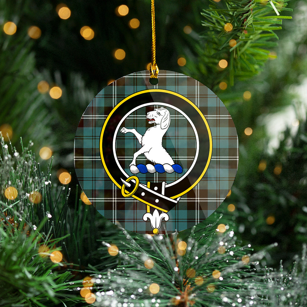 Swan Weathered Clan Badge Tartan Plastic Christmas Ornaments