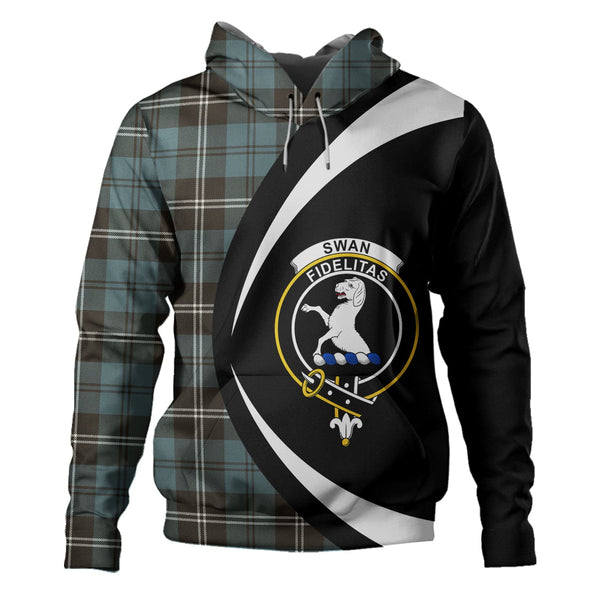 Swan Weathered Clan Badge Tartan Hoodie Circle Style