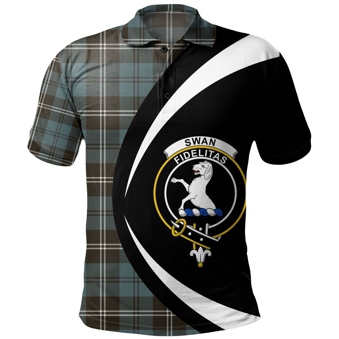 Swan Weathered Clan Badge Tartan Polo Shirt Circle Style Personalized