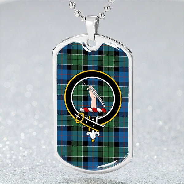 Syme Ancient Clan Badge Classic Tartan Dog Tag Necklace