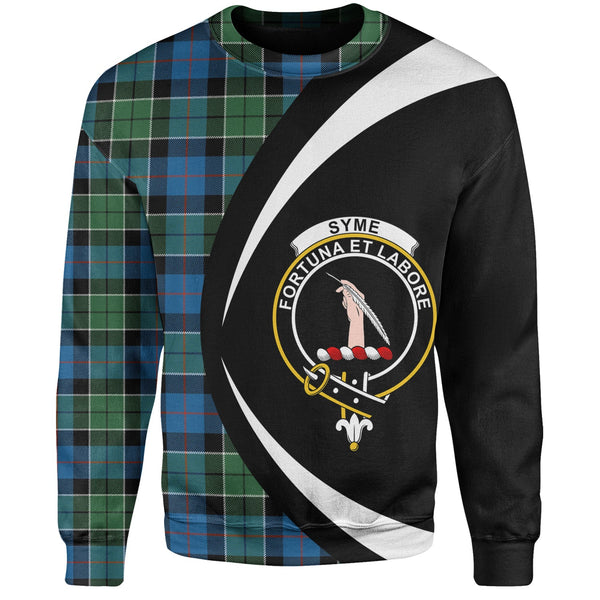 Syme Ancient Clan Badge Tartan Sweatshirt Circle Style Personalized