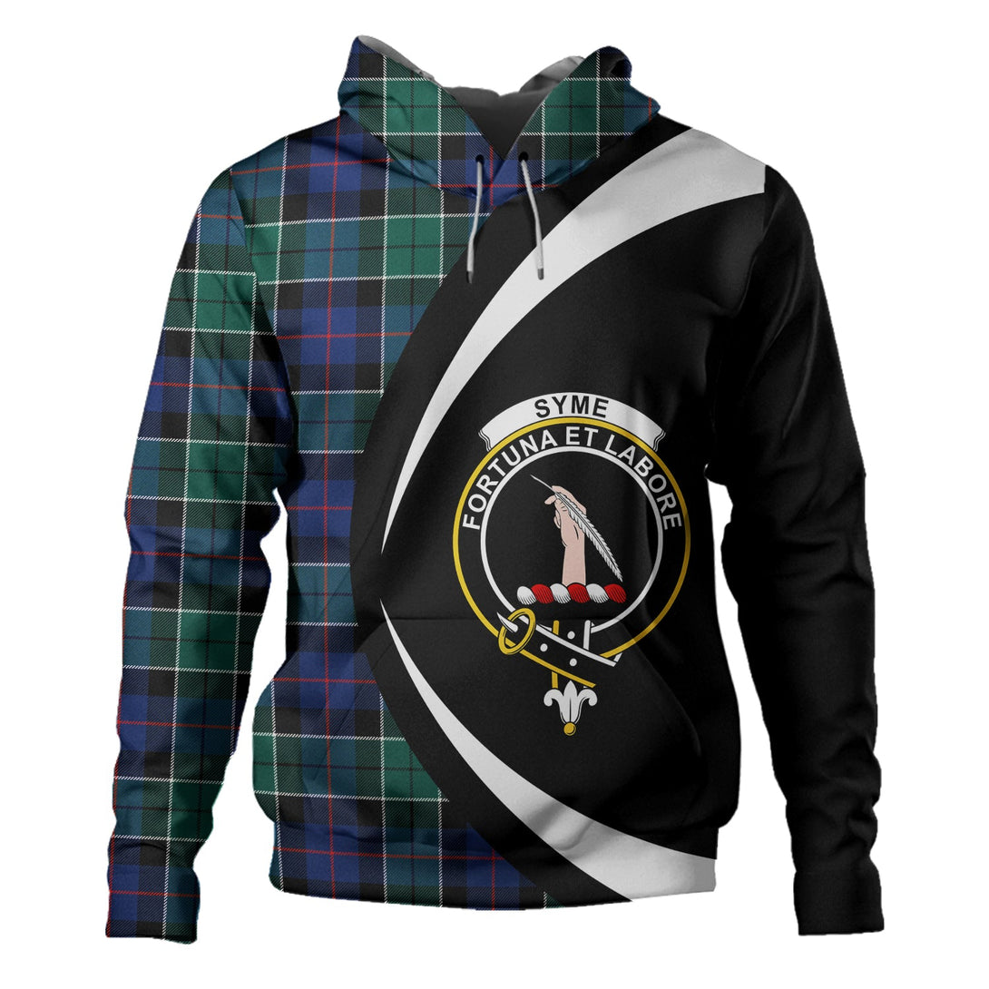 Syme Modern Clan Badge Tartan Hoodie Circle Style