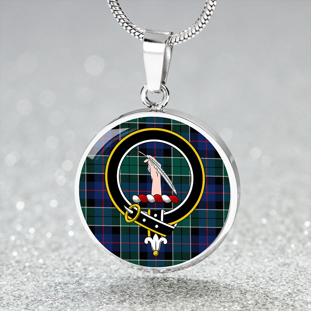 Syme Modern Clan Badge Tartan Classic Circle Necklace