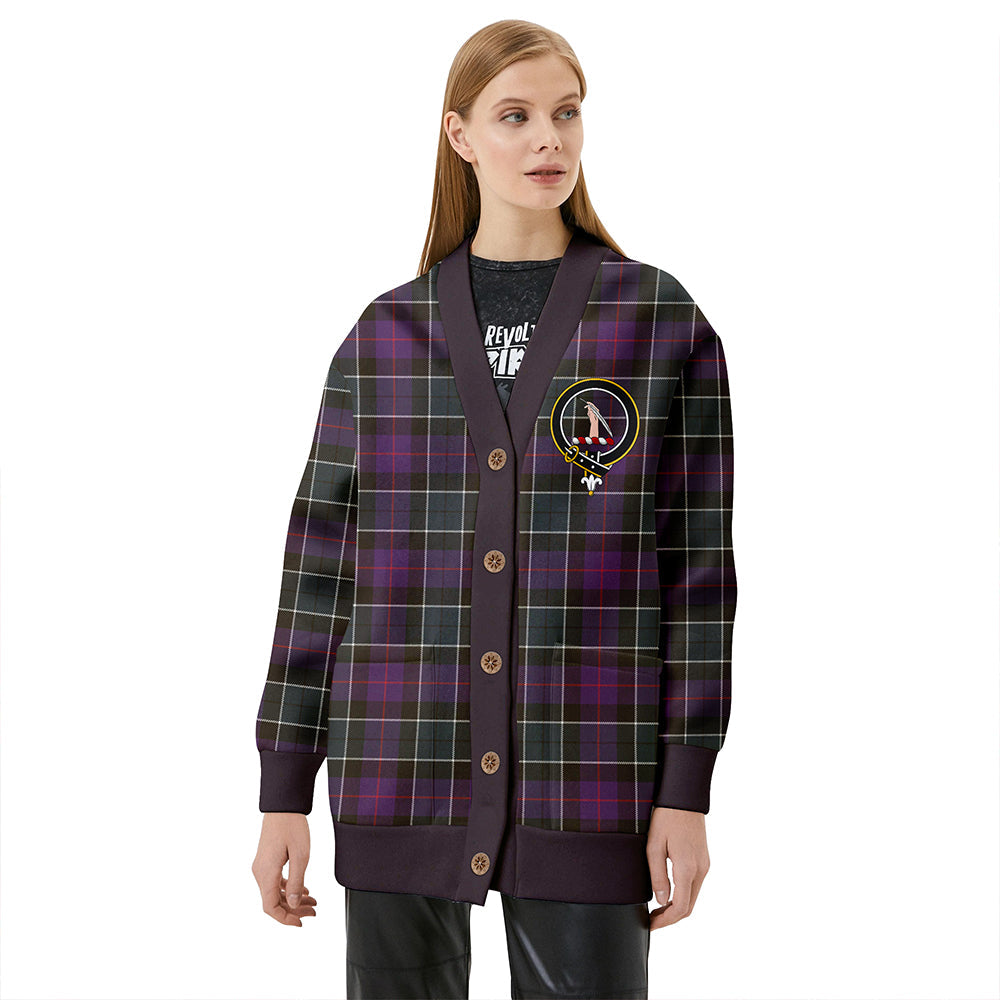 Syme Weathered Clan Badge Tartan V-neck Cardigan