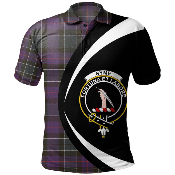 Syme Weathered Clan Badge Tartan Polo Shirt Circle Style Personalized