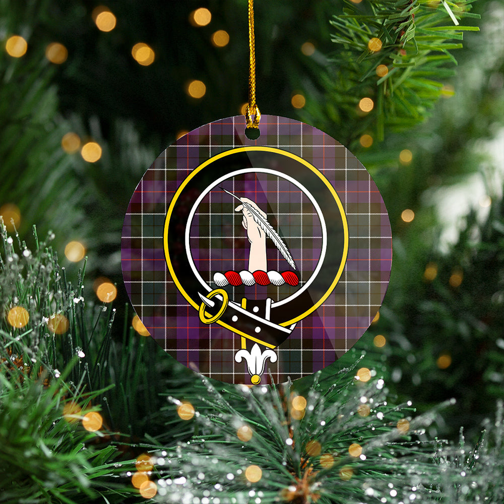 Syme Weathered Clan Badge Tartan Plastic Christmas Ornaments