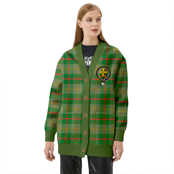 Symington Ancient Clan Badge Tartan V-neck Cardigan