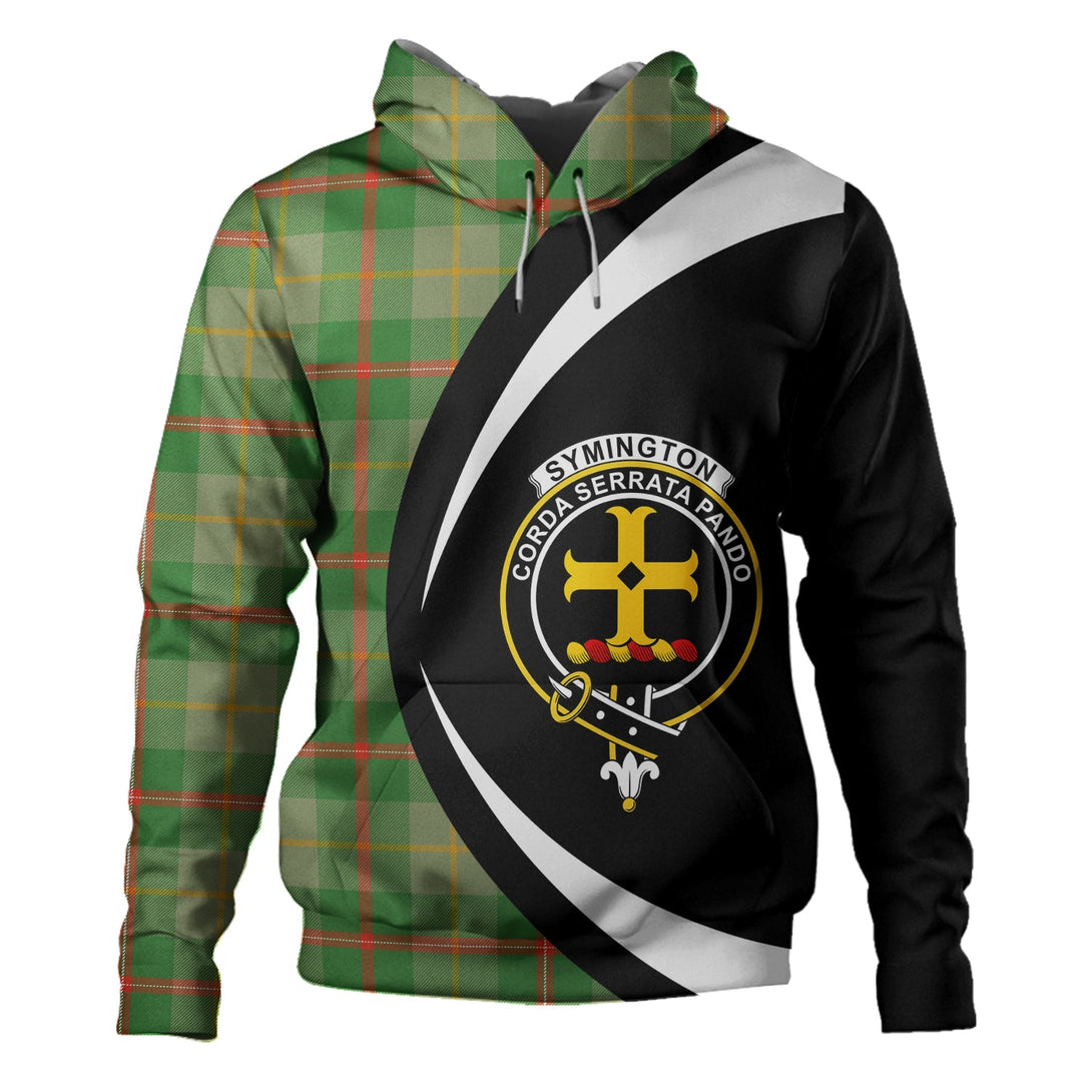 Symington Ancient Clan Badge Tartan Hoodie Circle Style