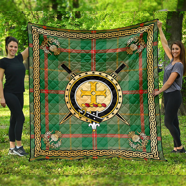 Symington Ancient Clan Badge Tartan Premium Quilt Celtic Shield