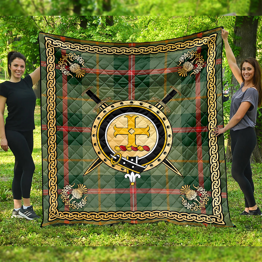 Symington Modern Clan Badge Tartan Premium Quilt Celtic Shield