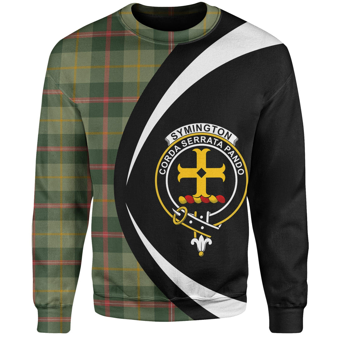 Symington Modern Clan Badge Tartan Sweatshirt Circle Style Personalized