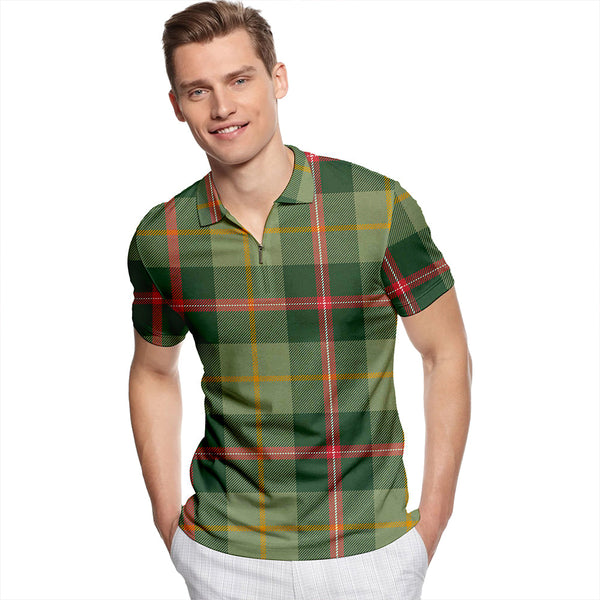 Symington Modern Tartan Classic Lapel Zip Short Sleeve Polo