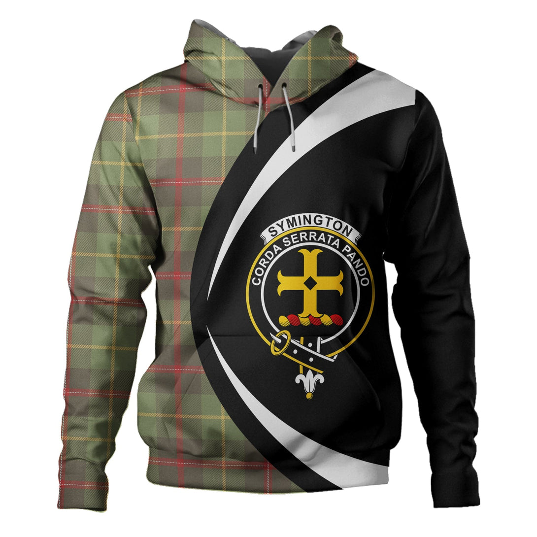 Symington Weathered Clan Badge Tartan Hoodie Circle Style