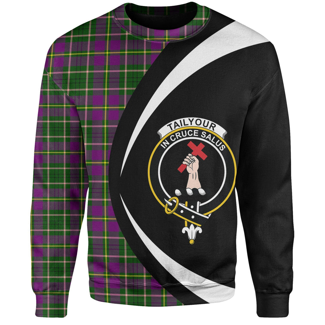 Tailyour Clan Badge Tartan Sweatshirt Circle Style Personalized