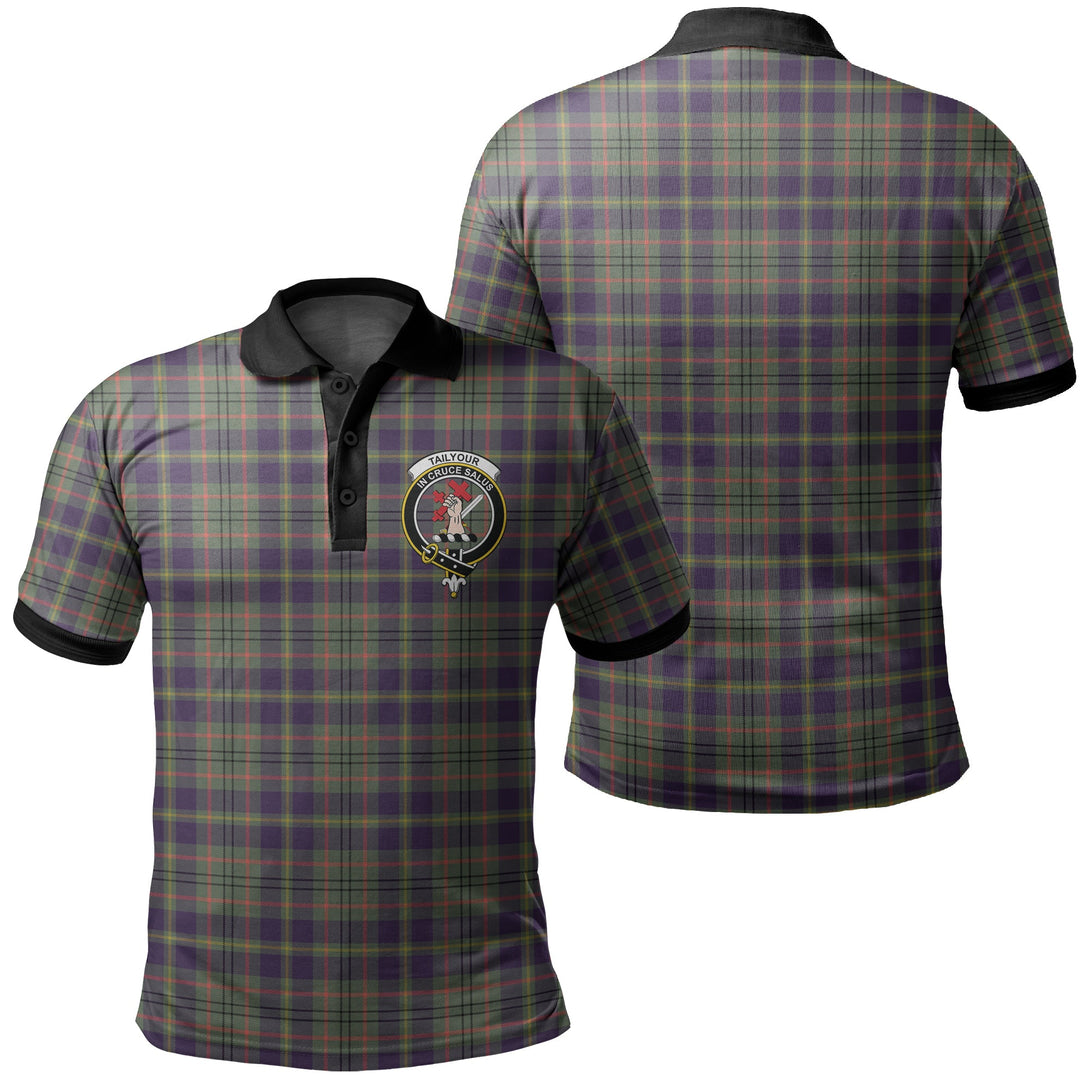 Tailyour Tartan Crest Polo Shirt Black Neck 2 Style