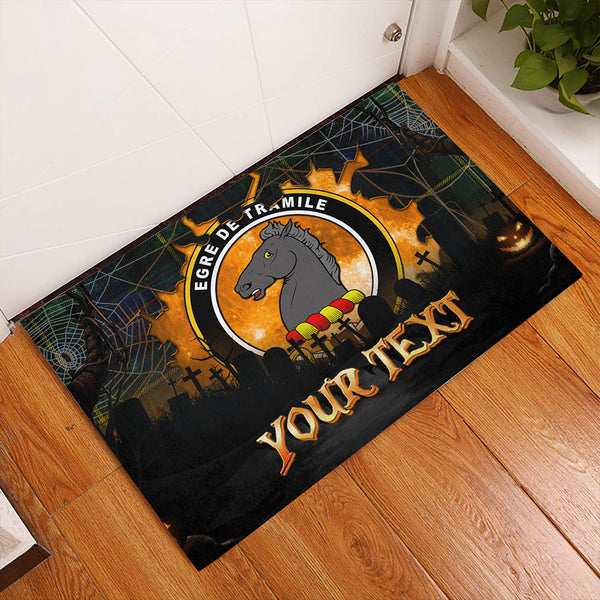 Tait Modern Clan Badge Tartan Personalize Doormat Happy Halloween Style