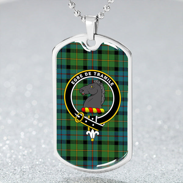 Tait Ancient Clan Badge Classic Tartan Dog Tag Necklace