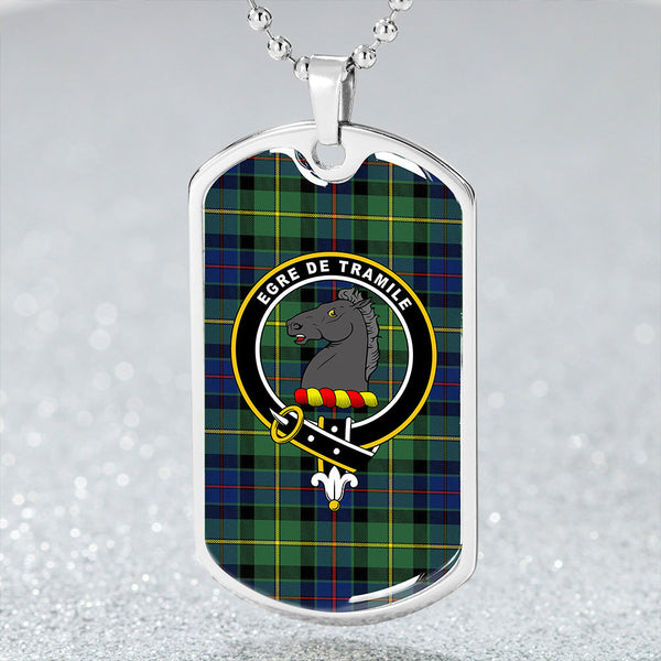 Tait Modern Clan Badge Classic Tartan Dog Tag Necklace