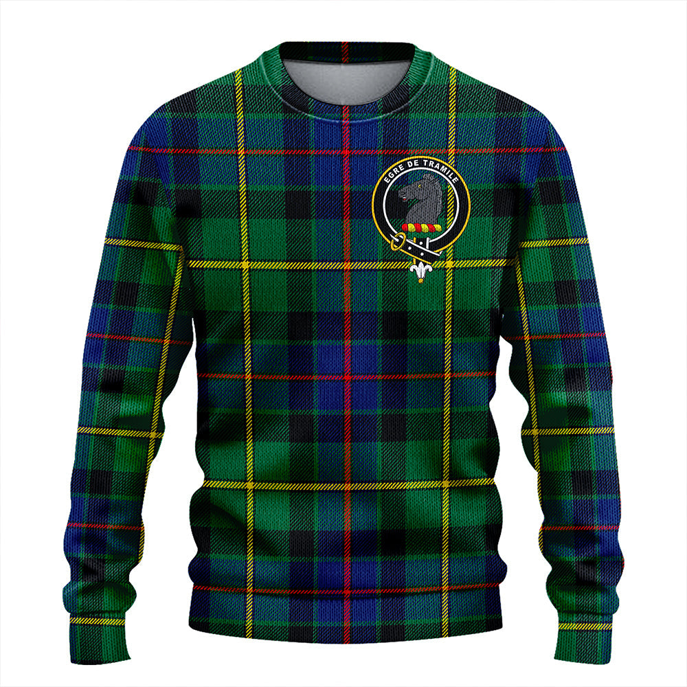 Tait Modern Clan Badge Tartan Knitted Sweater