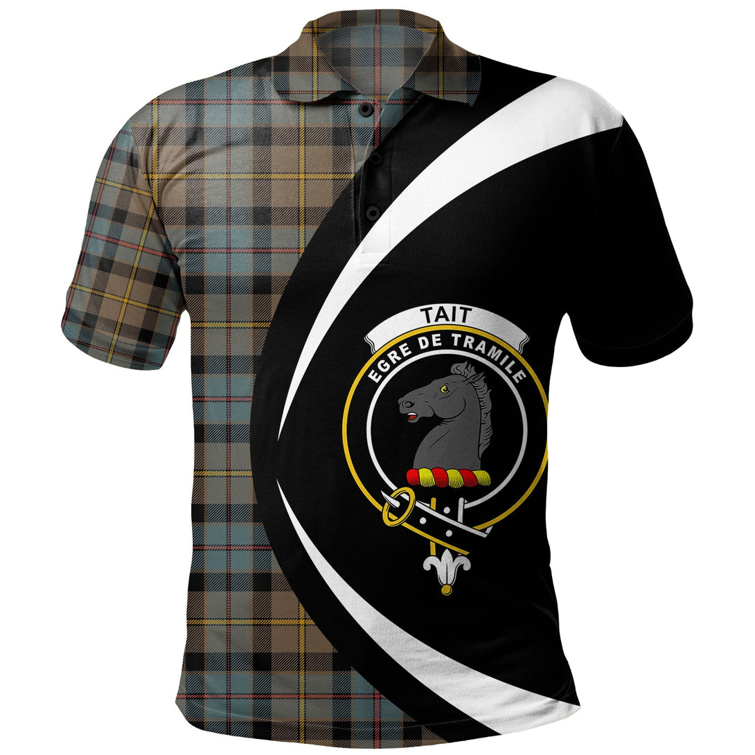 Tait Weathered Clan Badge Tartan Polo Shirt Circle Style Personalized