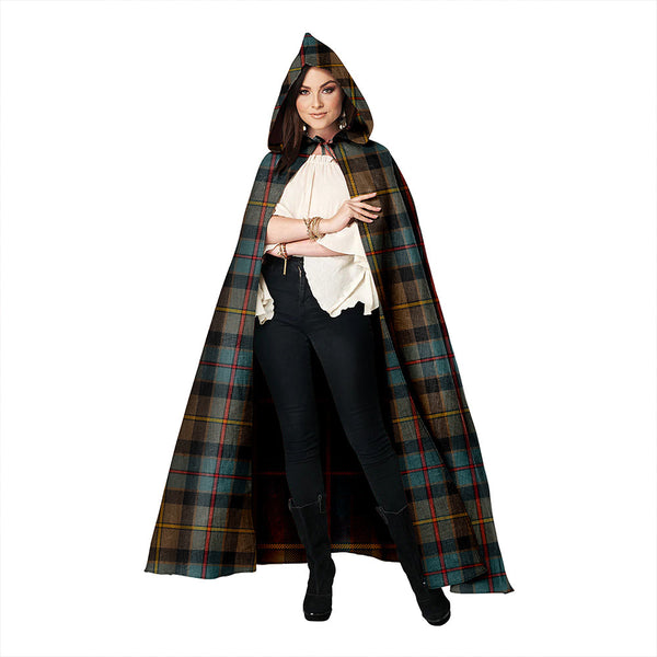 Tait Weathered Clan Badge Tartan Hooded Cloak