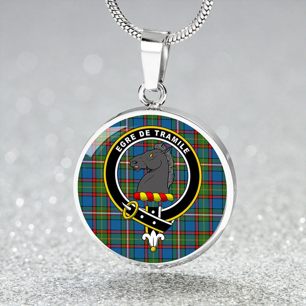 Tait Wedding Ancient Clan Badge Tartan Classic Circle Necklace