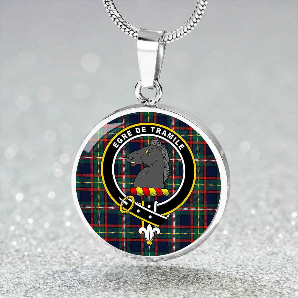 Tait Wedding Modern Clan Badge Tartan Classic Circle Necklace