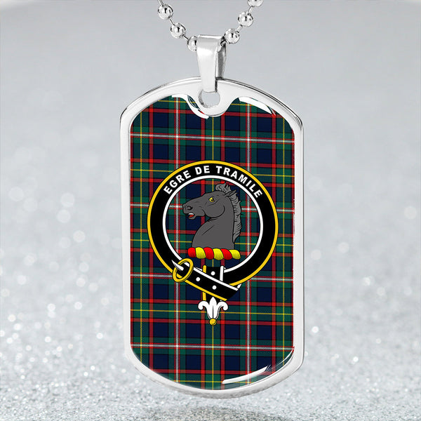 Tait Wedding Modern Clan Badge Classic Tartan Dog Tag Necklace